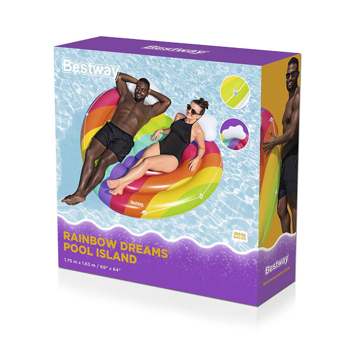Oppustelig ø Bestway Regnbue 175 x 163 cm